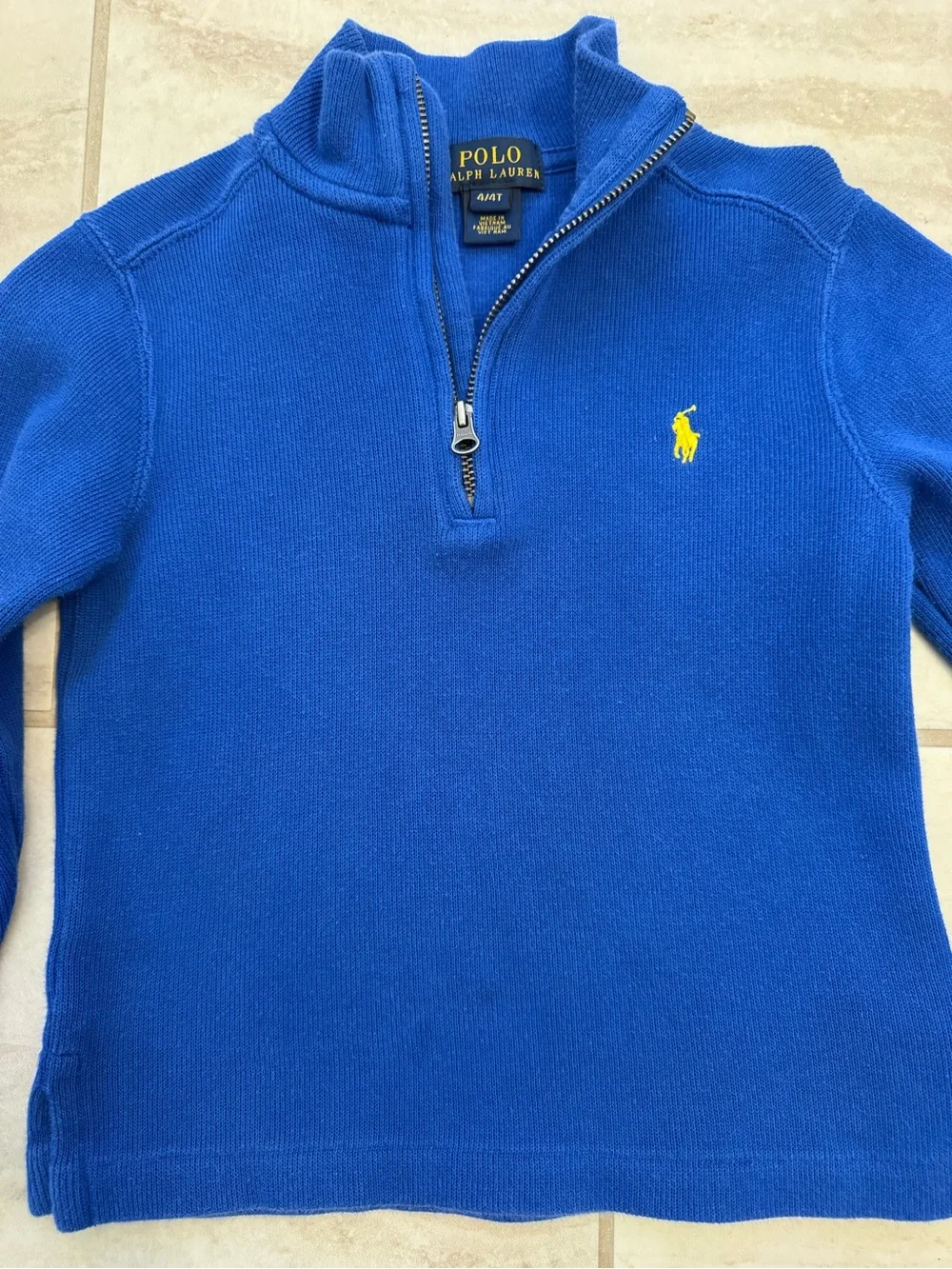 4T Polo Ralph Lauren Royal Blue Half-Zip Pullover Quarterzip